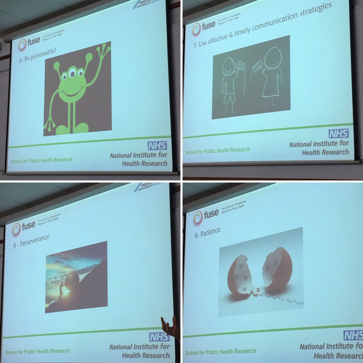 SoniaDalkin's tweet photo. @MoniqueLhussier Tips #6, 7, 8 & 9 on research collaboration with practice partners drawn from @CitizensAdvice #PHPES project @fuse_online https://t.co/vGmF6P8pvW