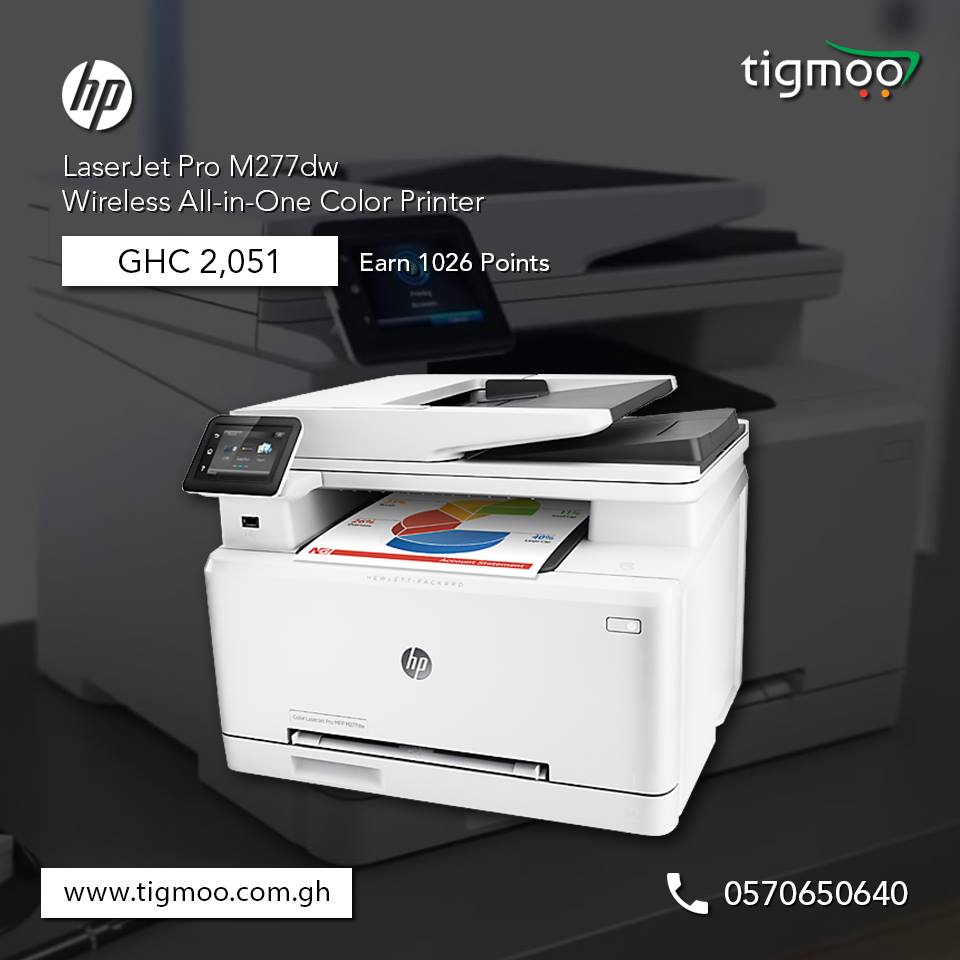 tigmooghana's tweet photo. Order HP #LaserJetPro M277dw Wireless All-in-One Color Printer Online at #tigmoo 7 earn 1026 #rewardpoints
https://t.co/A6q6tRTxlm https://t.co/7MRKMhacO8