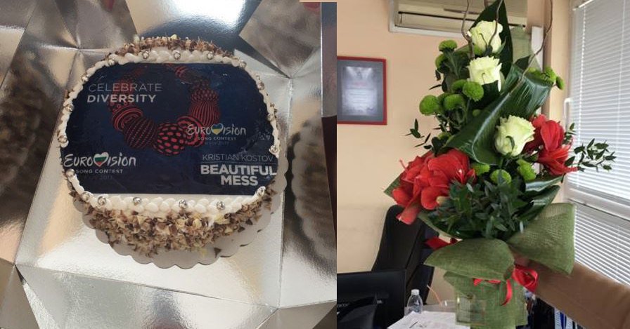 bg_eurovision's tweet photo. Kristian is meeting his fans right now and we have a birthday surprise for him! But shhhh don't tell him! #Eurovision #CakeToBake https://t.co/ecDRZ79B3V