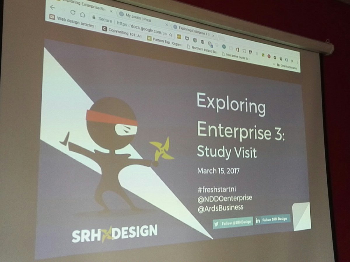 SRHDesign's tweet photo. Fantastic session with @NDDOenterprise this morning & delivering an EEP3 Study Visit @EnterpriseNI #enterpriseAND #freshstartni https://t.co/vrqKfcIpX7