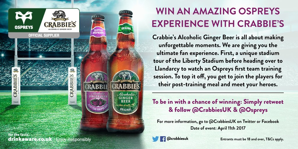 ospreys's tweet photo. Fancy a money can't buy Ospreys experience with @CrabbiesUK ? Ts&amp;Cs can be found at https://t.co/0rNap06mNC https://t.co/IAQjJN4eqz