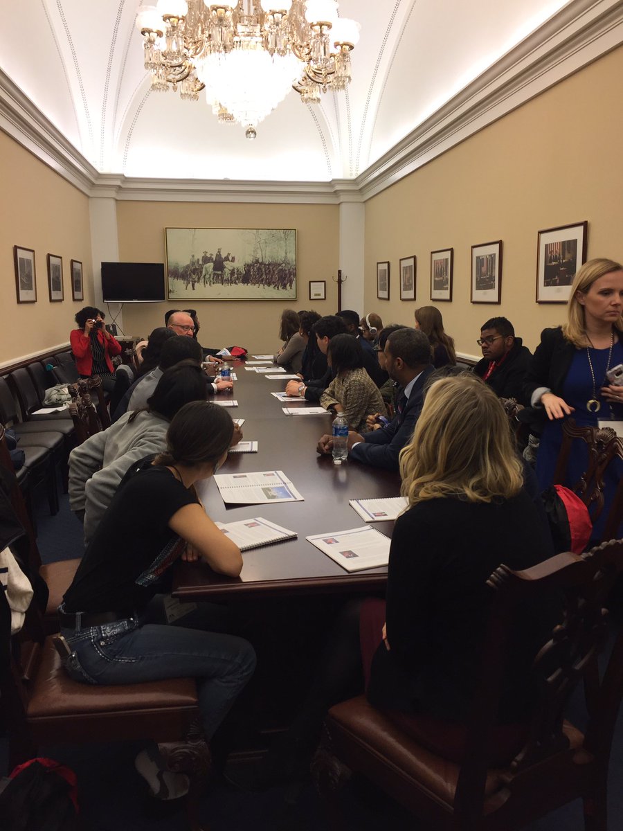 usafmc's tweet photo. Former Memebers Buck McKeon and Steven Horsford speak to visiting students with ABA Foundation. #USAFMC https://t.co/3Vmo7pz1T4