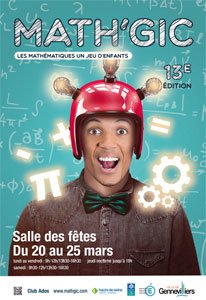 J - 5 avant #MathGic à la salle des fêtes de #Gennevillliers. Du 20 au 25 mars, 24 ateliers pour s'amuser avec les maths.