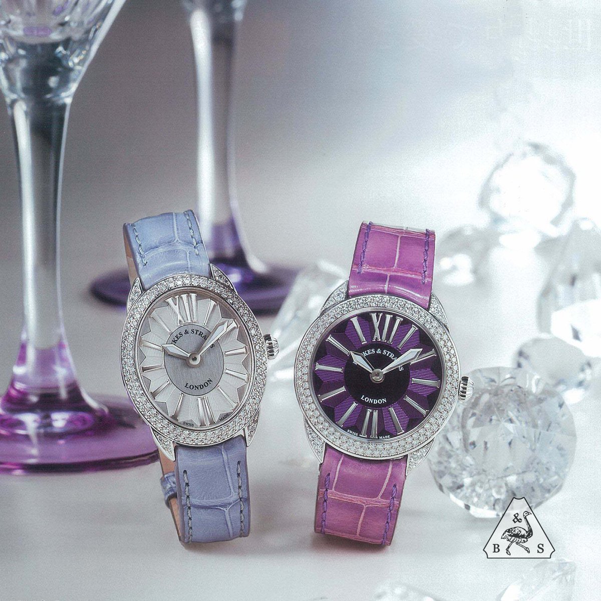 Backes_Strauss's tweet photo. Our two most popular styles, the Regent and Piccadilly 2R. With 18k white gold and 163 &amp; 153 Ideal Cut diamonds respectively #WatchWednesday https://t.co/L358oMmMB8