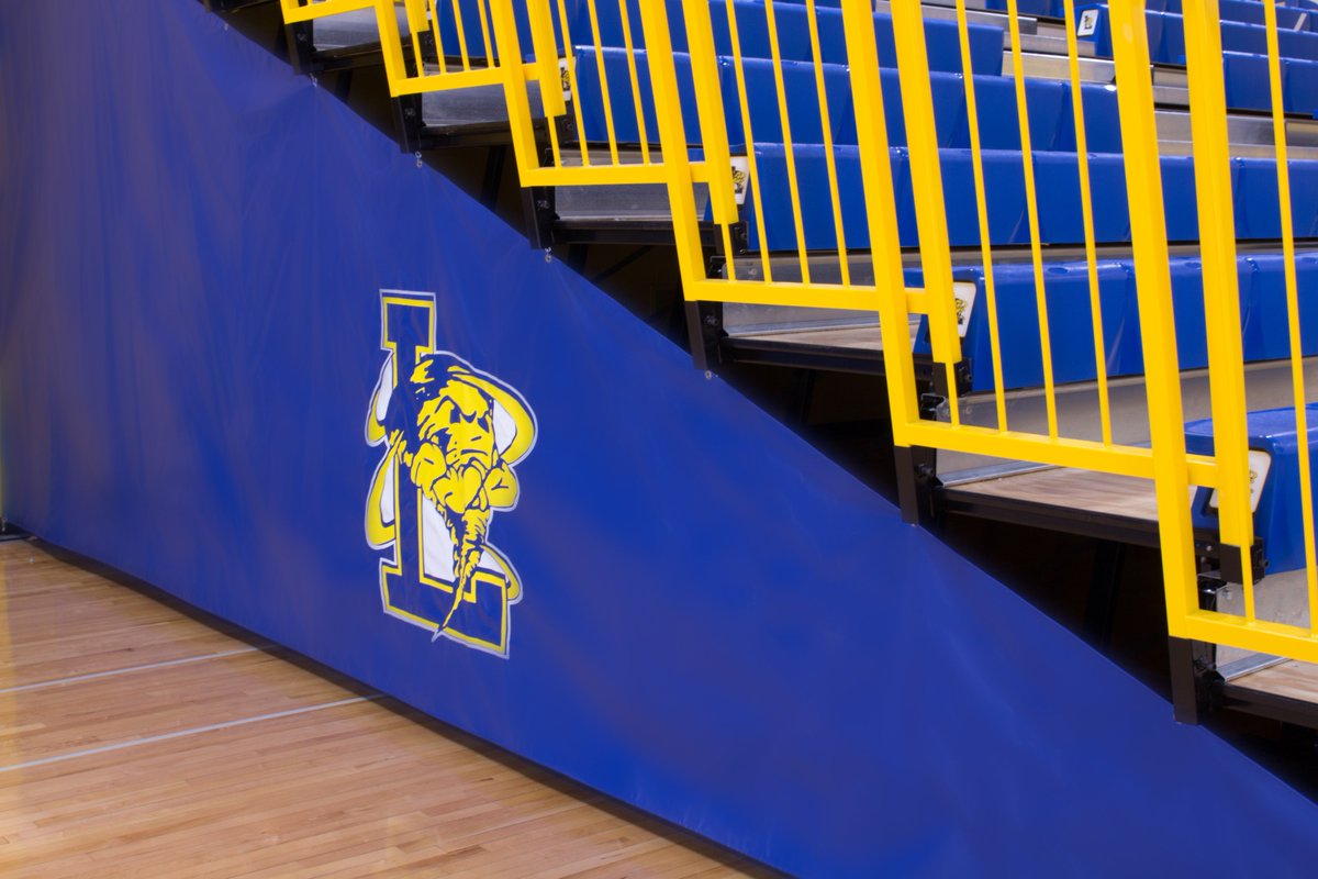 NickersonCorp's tweet photo. Check out Lawrence High School's new @husseyseating bleachers, with an extreme logo! #bleachers #extremelogo #highschool #gymequipment https://t.co/r9X7bjFQjH