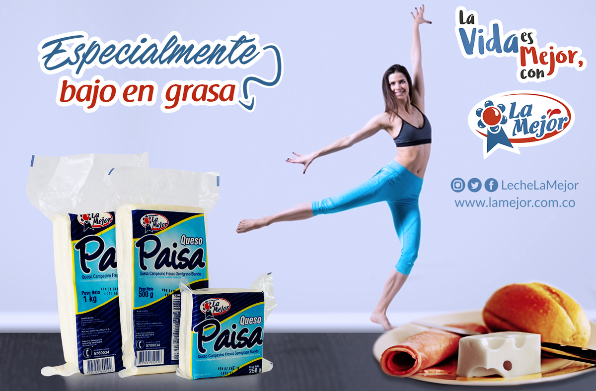 Lamejorco_'s tweet photo. Después de ejercitarte recupera energía con #QuesoPaisa de #PasteurizadoraLaMejor. Bajo en Grasa, rico en Calcio y Proteínas. https://t.co/FfdsmVHpBG