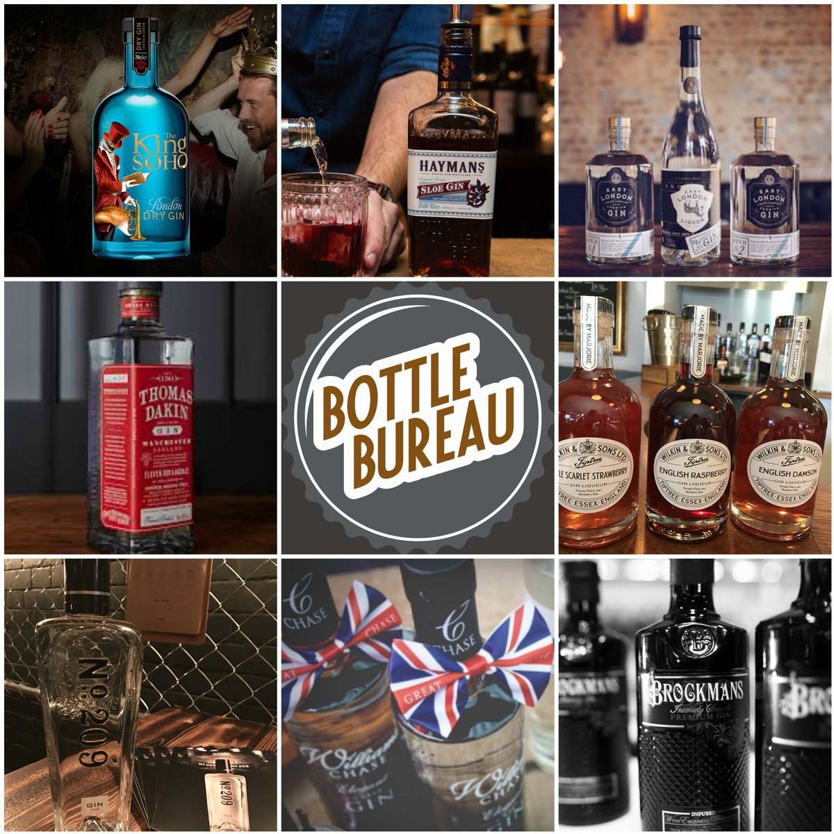 Bottle_Bureau's tweet photo. Some of our favourite gins! @TheKingofSoho @haymansgin @Distillery209UK @DistillinginE3 @ThomasDakinGin @tiptree @WilliamsGin @BrockmansGin https://t.co/VUWBVD5c8X