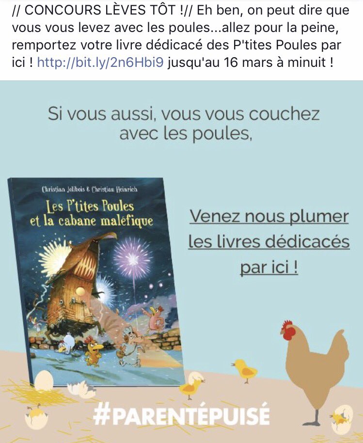 // CONCOURS LÈVES TÔT ! bit.ly/2n6Hbi9 jusqu'au 16 mars à minuit ! #parentépuisé