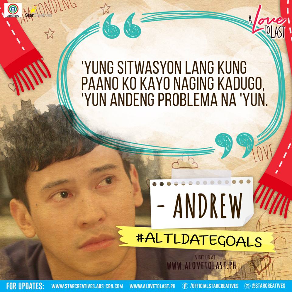 "'Yung sitwasyon lang kung paano ko kayo naging kadugo, 'yun Andeng problema na 'yun." - Andrew to Andeng #ALTLDateGoals