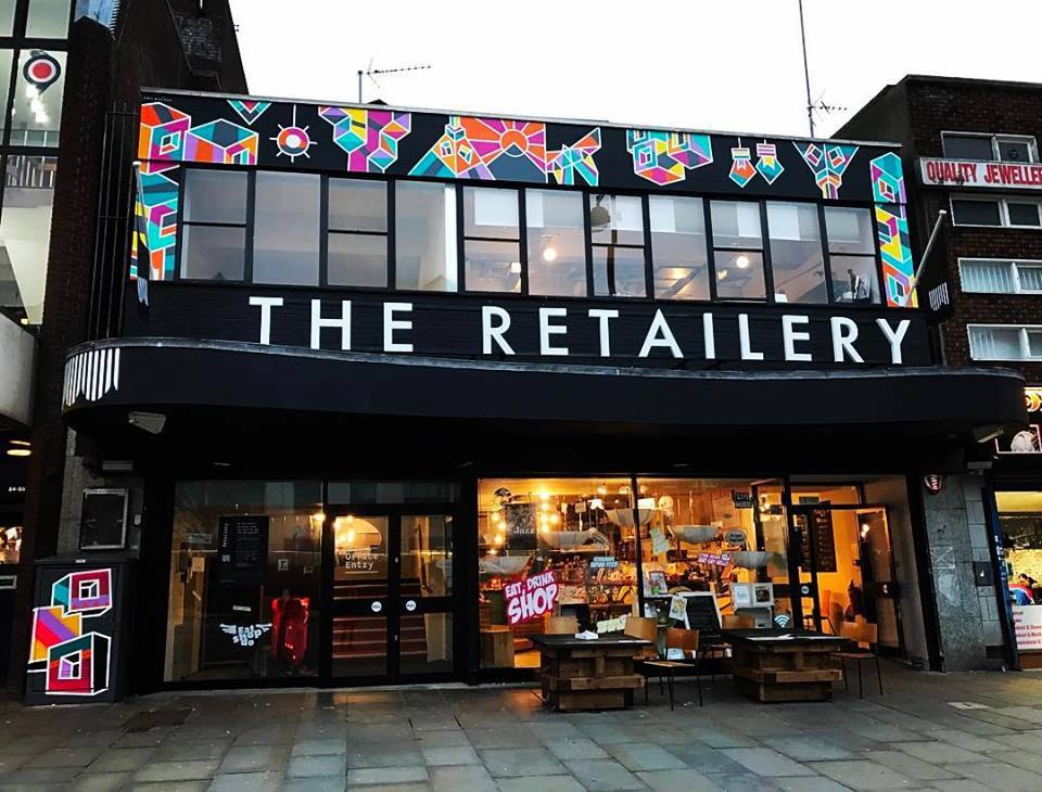 TheRetailery's tweet photo. Massive thanks to @artbelieve for their amazingly gorgeous mural on @TheRetailery  !!
#colourinromford #inspiring #art https://t.co/b31y5laBPY