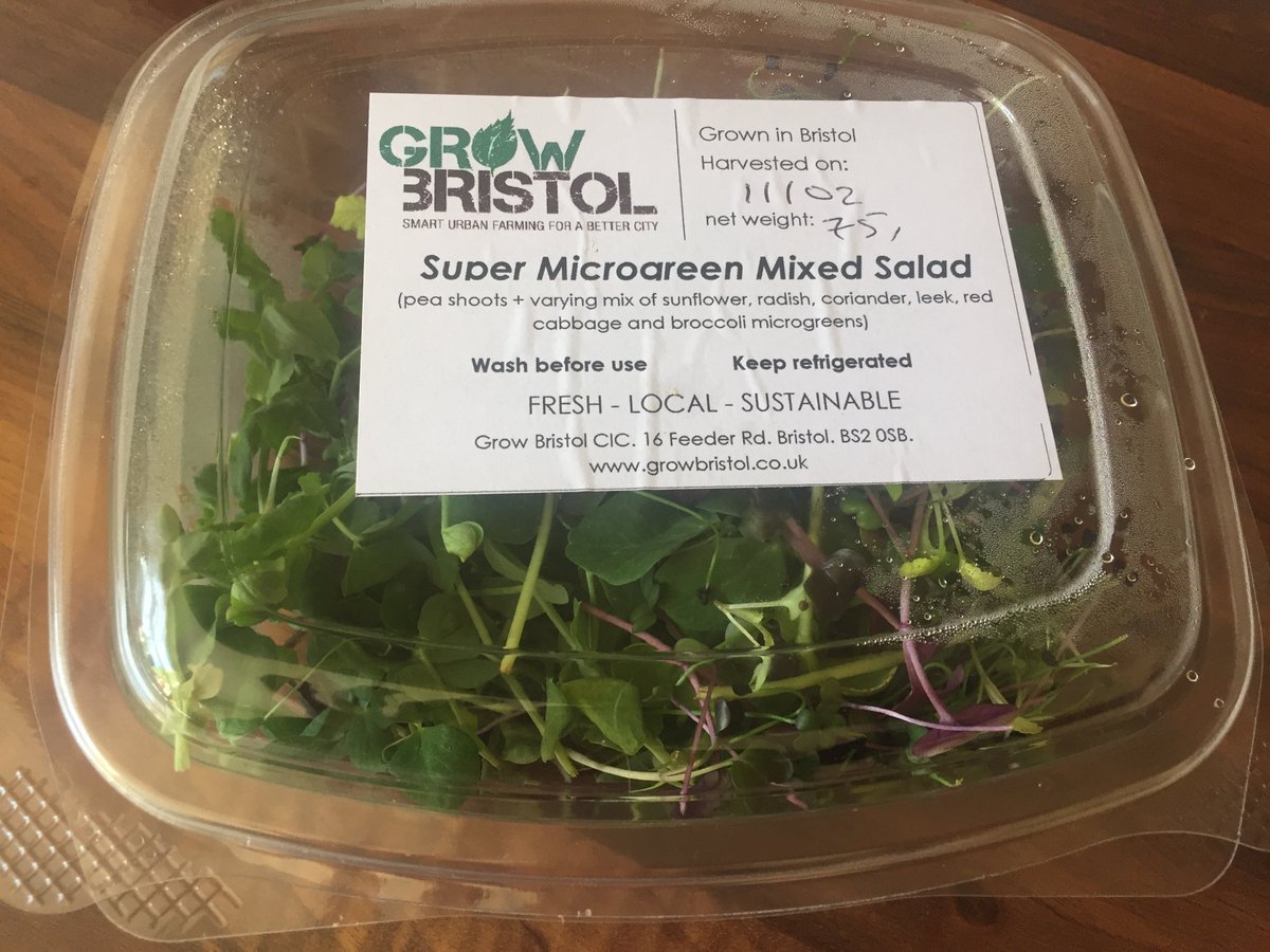 PresentPR's tweet photo. Salad has literally never tasted so good. Huge thanks to Pete @Grow_Bristol for the tour &amp; microgreen salad box. Salad dressing not required https://t.co/DGpr5vldGg
