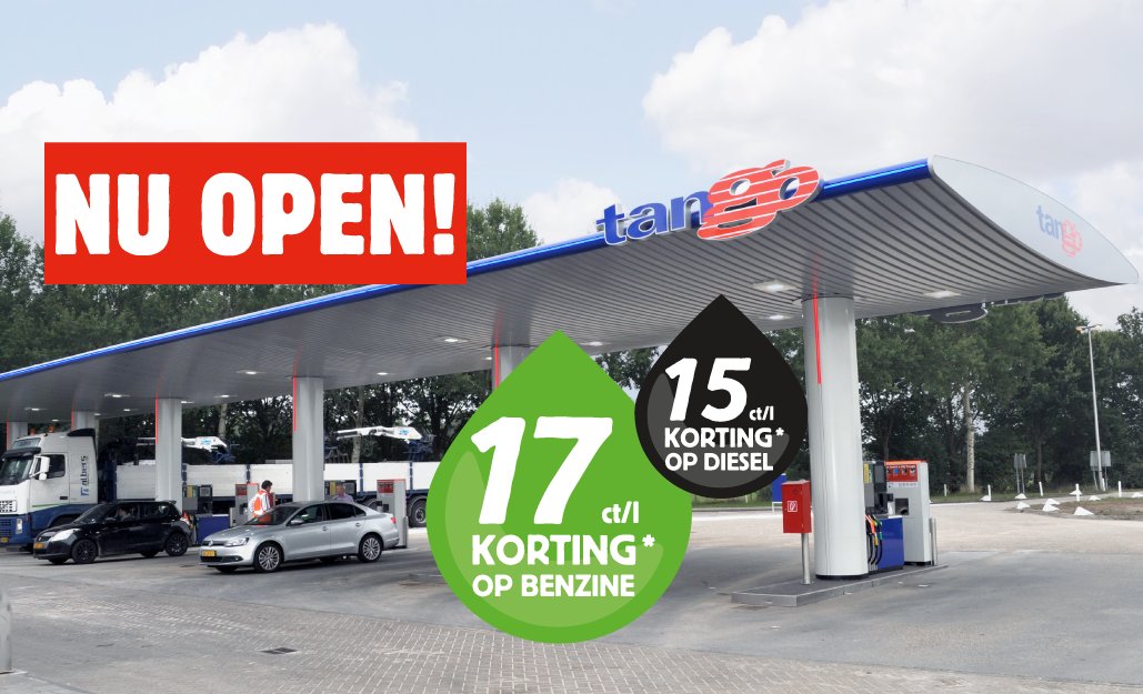 Tango Purmerend is geopend! Extra hoge kortingen op de brandstofadviesprijs van 20 maart t/m 2 april 2017! bit.ly/2niOVKo
