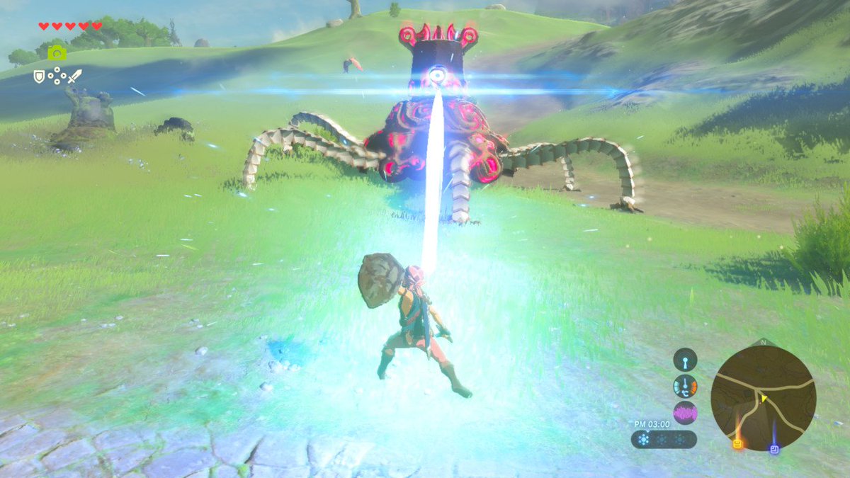 天穂の誉 Homare Ya Twitterren 四神獣に会って参れ ようやく序盤から抜けだしたゼルダの伝説 しかしガーディアンのビームを ガードジャストで盾パリィが楽しいと明後日の方向へ進むリンク ふと立ち止まると遠くにラスボスが待つハイラル城が見えた 出来たてのマップを