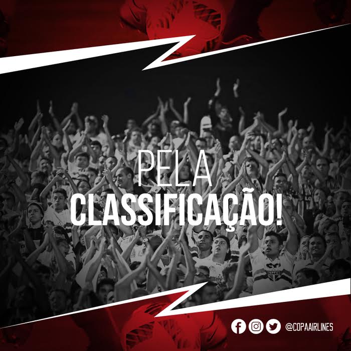 CopaAirlines's tweet photo. Vamos apoiar nosso Tricolor para garantir o resultado positivo e seguir na Copa do Brasil. #CopaÉTricolor @SaoPauloFC https://t.co/RIPji7AZeJ