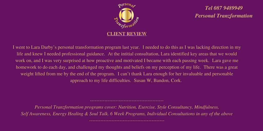 soultalklara's tweet photo. Client Review... thank you Susan!

#personaltranzformation #mindfulnesscork #health #nutrition #stressmanagementcork https://t.co/DcsBHL7A4K