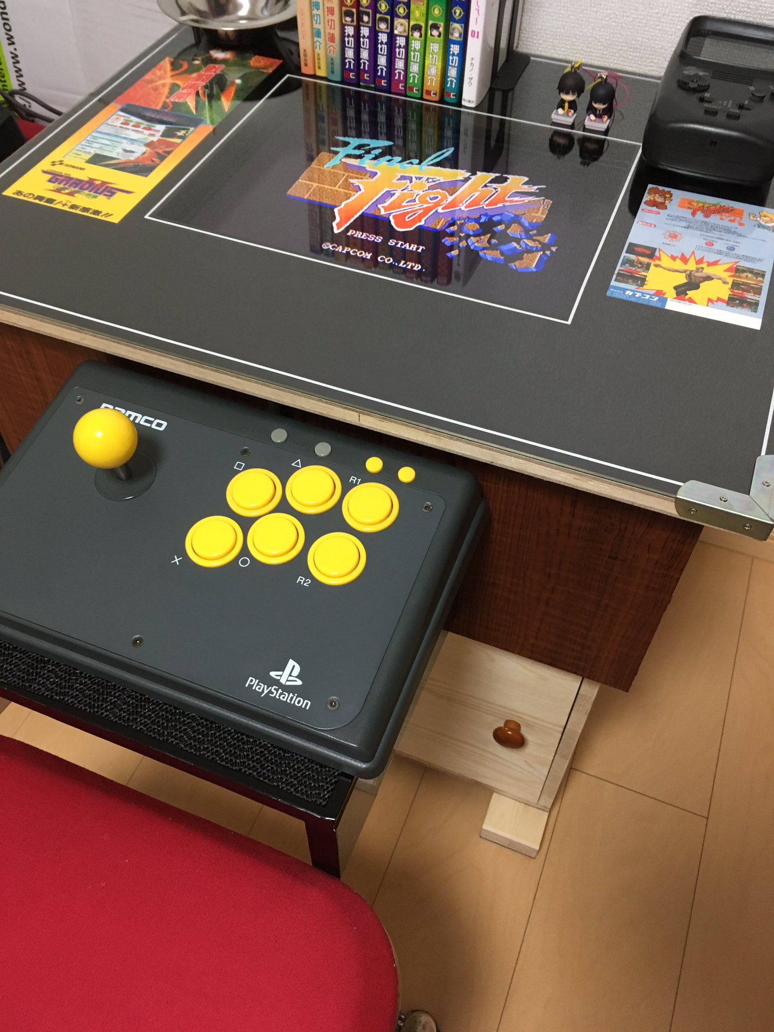 ひろすけ on Twitter &quot;今日の自作テーブル筐体夜の部はファイナルファイト ベルトスクロールアクション好きなので、ずっとやっちゃう