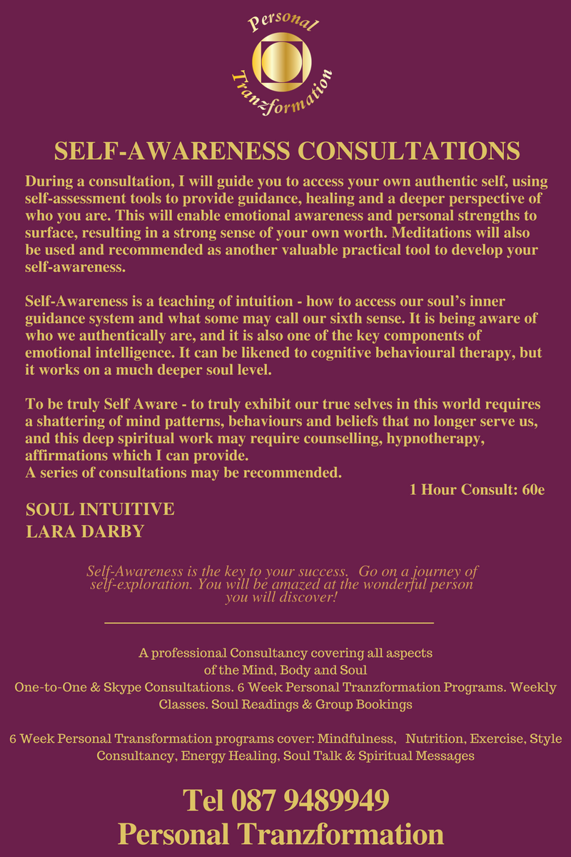soultalklara's tweet photo. Self-Awareness Consultations with Lara Darby Soul Intuitive Kinsale Co Cork &amp; Skype worldwide
Bookings 00353 (0) 87 9489949 
#soulintuitive https://t.co/jKqC8tJIx4