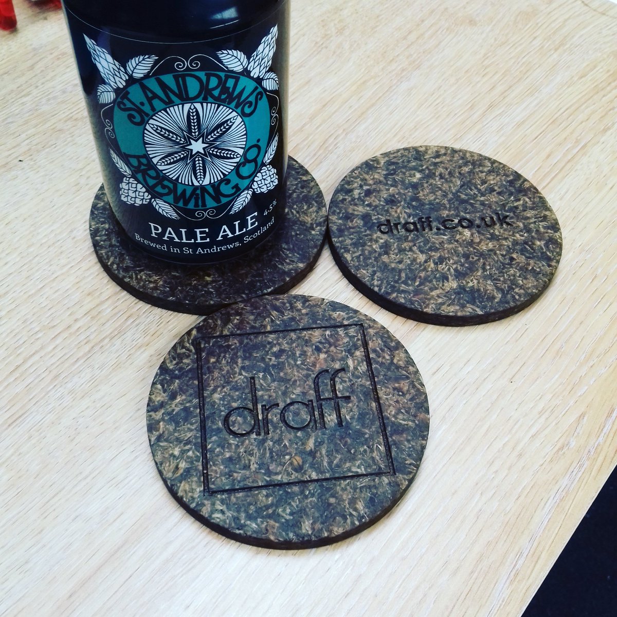 Just been sent these rather spiffing coasters made from our spent grain by local furniture designer <a href="/a_renoud/">aymeric renoud</a>