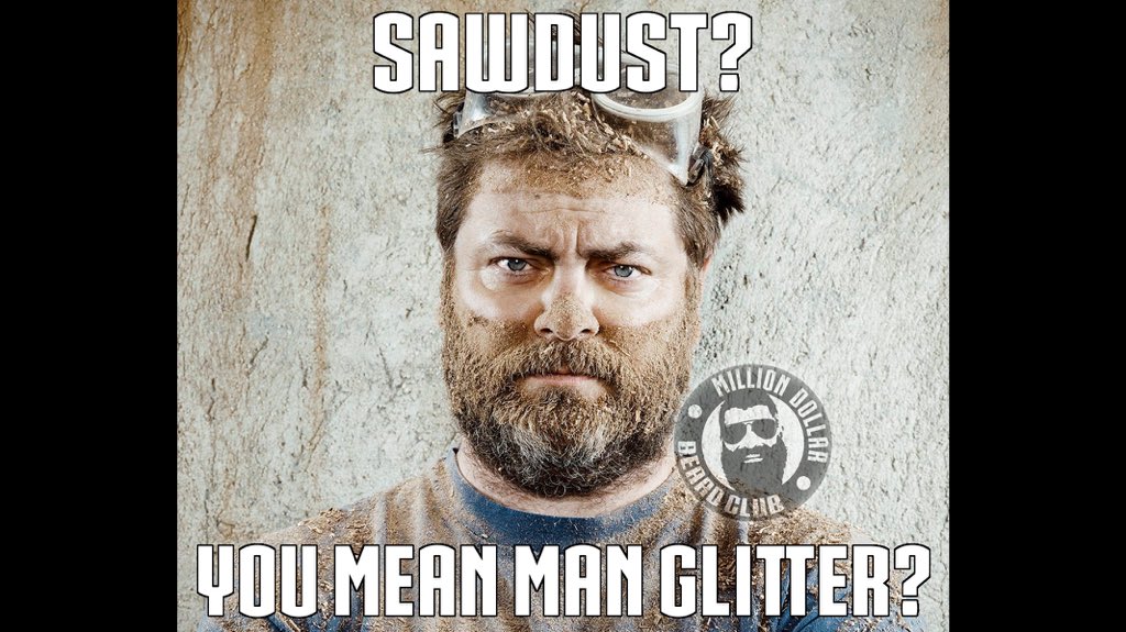MilDolBeardClub's tweet photo. @nick_offerman's beard is covered in #ManGlitter regularly at @offerman_shop Sawdust robs your beard's health. Read:
https://t.co/SRGYTjBta4 https://t.co/s9xIPNCV2t
