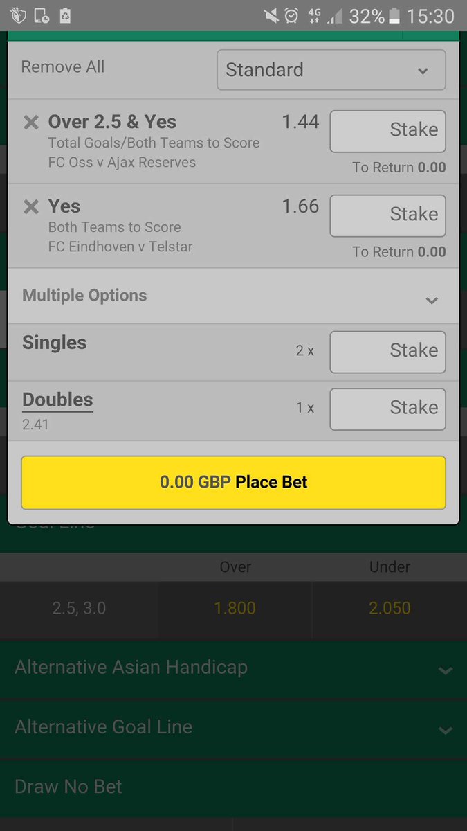 EmpireSportTips's tweet image. Fri double @2.41
FC Oss vs Ajax Res - last 12 each seen 79% btts and 83% over 2.5 goals
Eindhoven v Telstar last 12 each 79% btts
£20 max