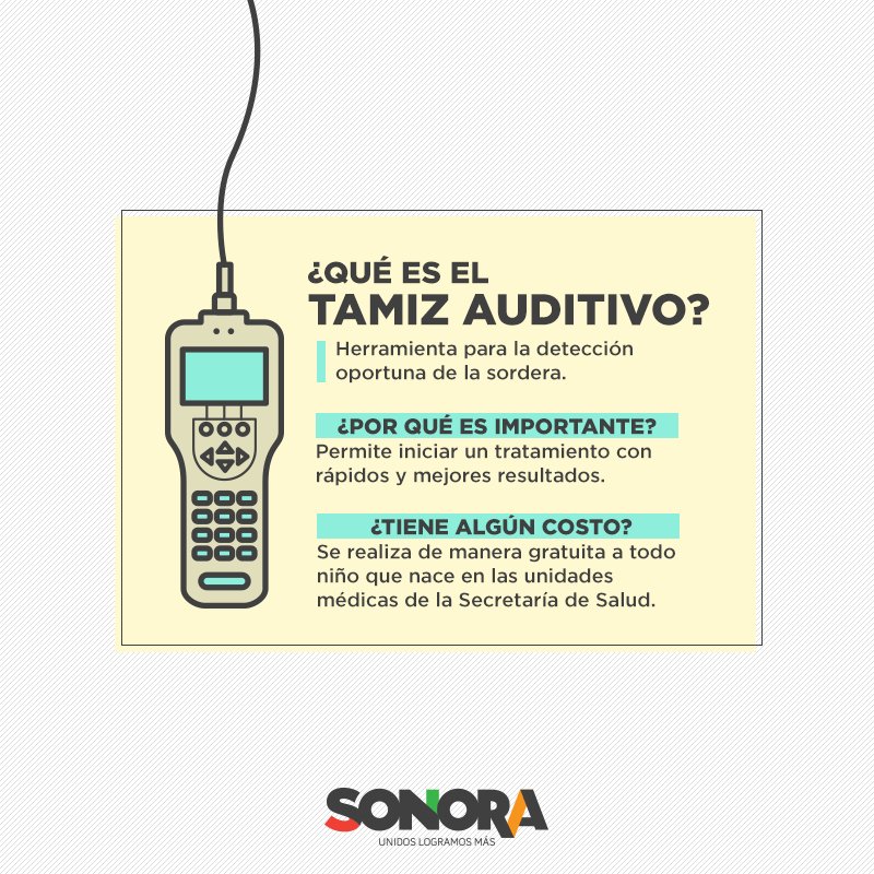 Pide la prueba del #TamizAuditivo para tus hijos. Detectar a tiempo la sordera, nos permite iniciar un tratamiento oportuno #DíaDeLaAudición