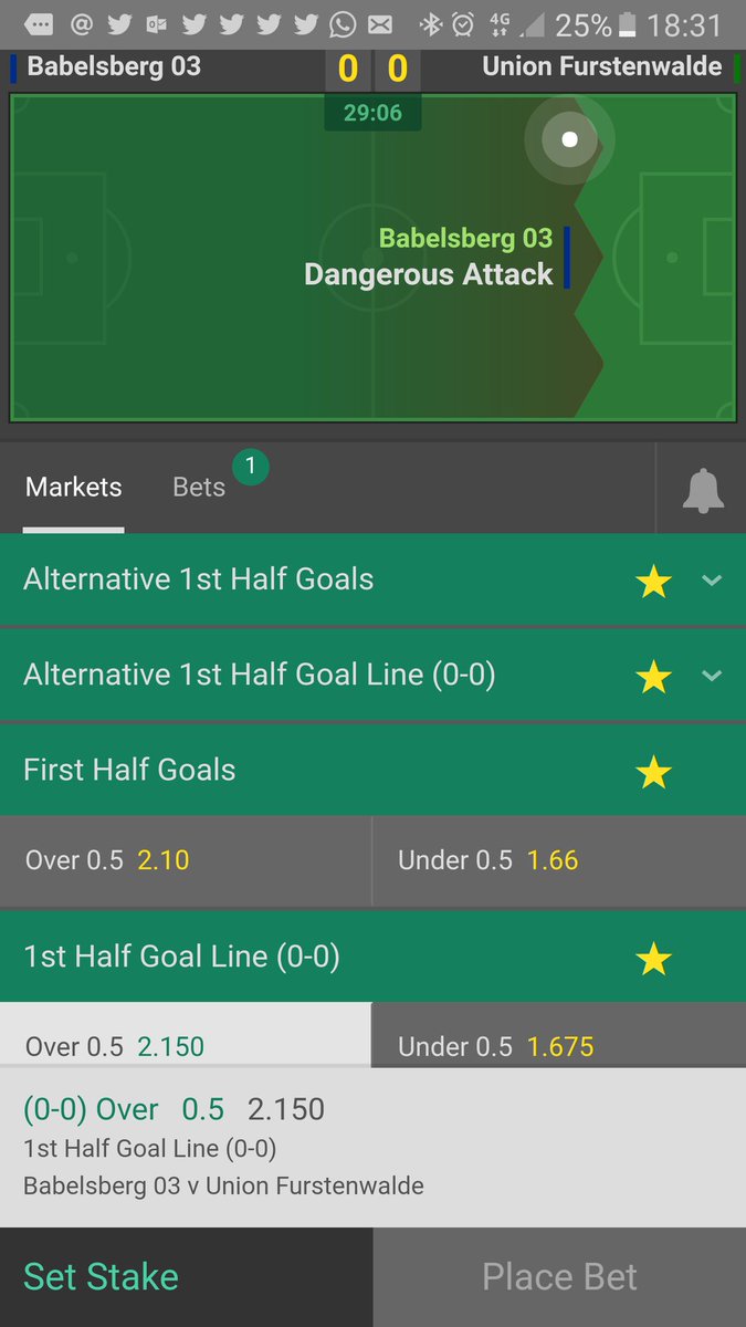EmpireSportTips's tweet image. In play system bet: over 0.5 fhgl in bablesberg 03 game at 2.15 with 5%