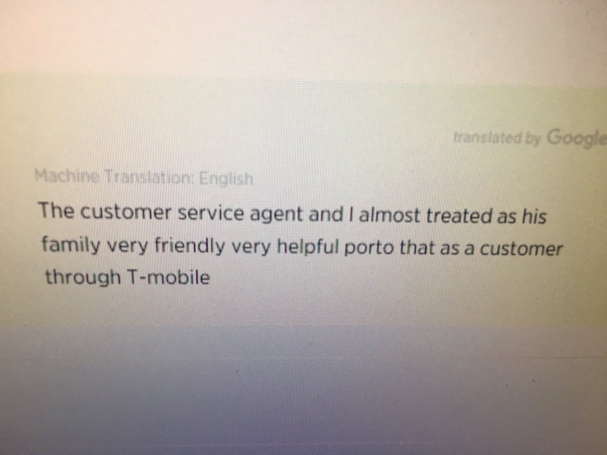 We treat our customers like family!! Being a customer of T-Mobile!!!