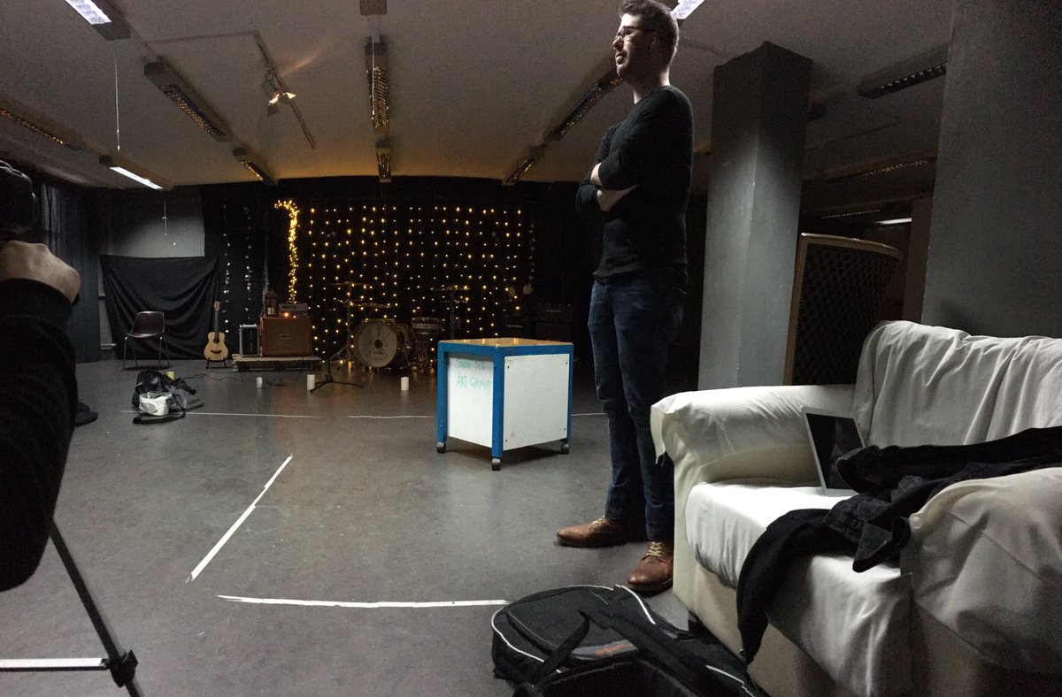 Another behind the scenes shot today - <a href="/amikeoverdue/">Michael Davison</a> looking pensive