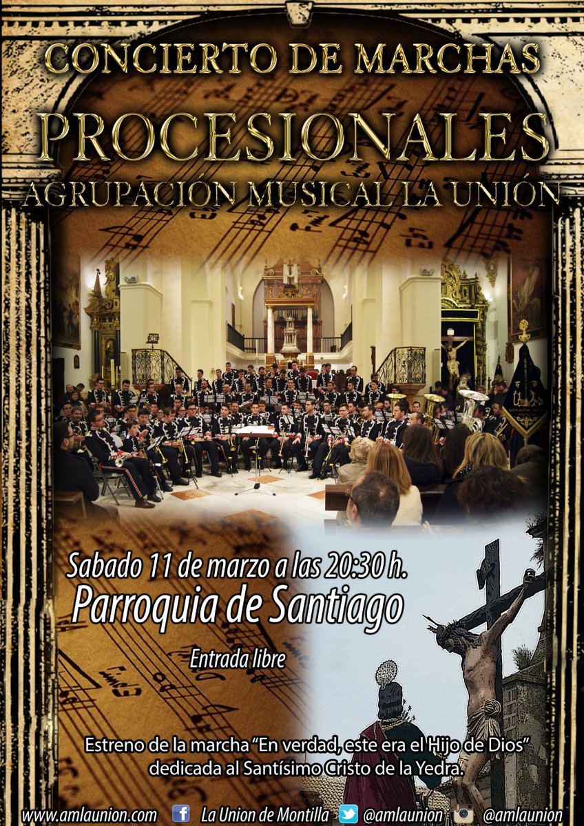 amlaunion's tweet photo. CONCIERTO DE PRESENTACIÓN DE MARCHAS PROCESIONALES 2017 | https://t.co/lulrPOBRE0 https://t.co/XqjOqvUANN