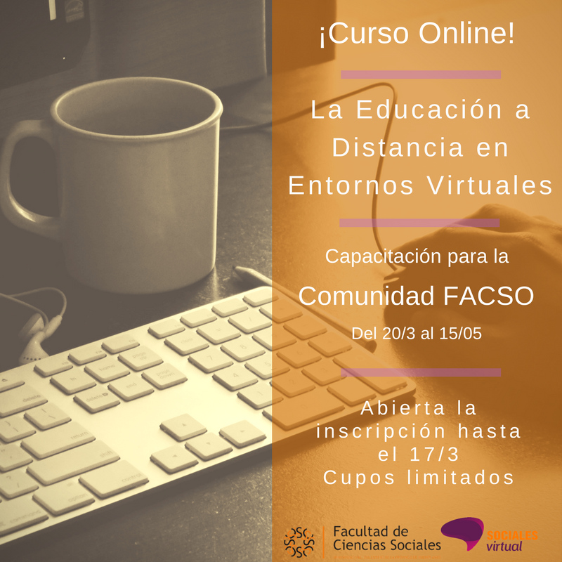 FacsoVirtual's tweet photo. ¡Formación para @FacsoUnicen!
Entornos Virtuales de Aprendizaje
Online
Gratuito
Certificado
2 meses/ 4 hs. sem.
https://t.co/ejL0wbaGhJ https://t.co/tmwcWarCgb