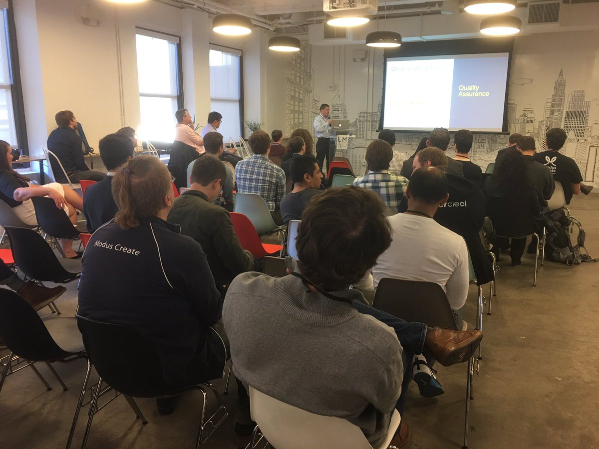 leefaus's tweet photo. Listening to keynote at DevOps Wall Street @ModusCreate @github @circleci @waffleio https://t.co/qjJg9i8Q5t