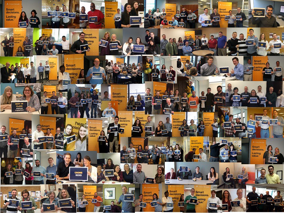 CroweCareers's tweet photo. Happy #NationalEmployeeAppreciationDay! Thank you to all of our people for your hard work and dedication to the firm! #GoCrowe https://t.co/9PJrbjpiNF
