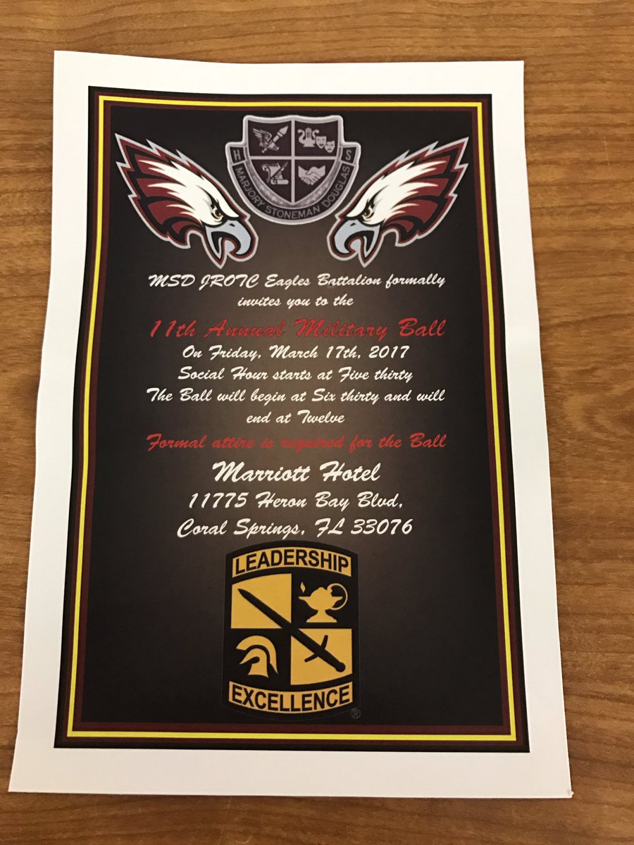 Don't forget Military Ball is on March 17th! Buy your tickets on the school website before it's too late! @PrincipalMSD