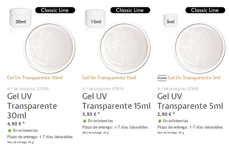 BluccStyle's tweet image. GEL UV TRANSPARENTE BLUCC STYLE. bluccstyle.es
5 ML por 2,50 
15ML por 3,50 
30ML por 4,50