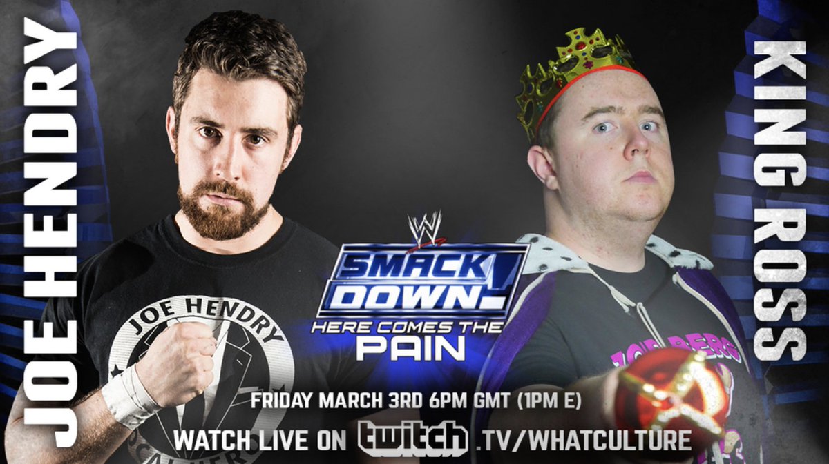 Watch <a href="/RossOnRasslin/">Ross Tweddell</a> take on <a href="/joeshendry/">The Joe Hendry Show Podcast</a> at SmackDown Here Comes The Pain LIVE on twitch.tv/whatculture later today!