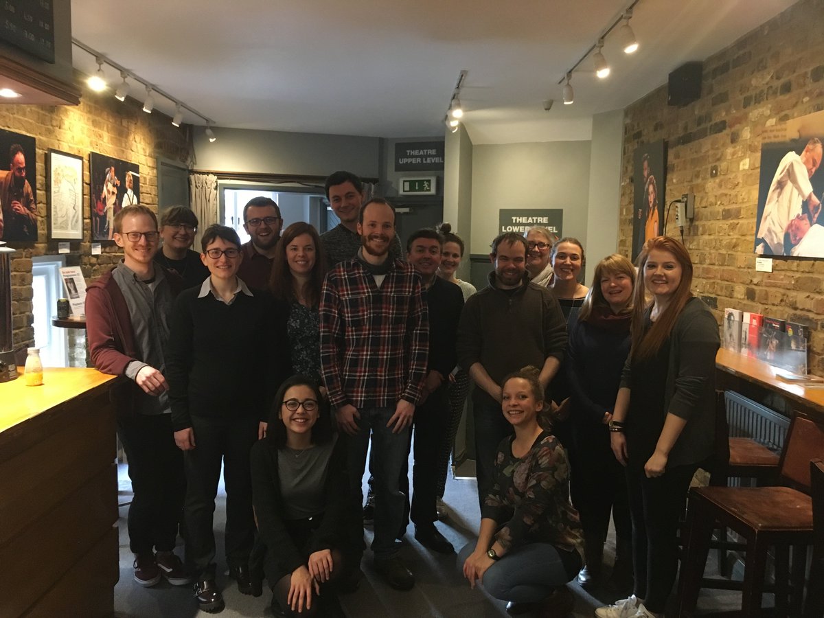 OrangeTreeThtr's tweet photo. We're sad to say goodbye to our amazing, brilliant Production Technician @chappelltj - here he is in the checked shirt with the OT team! https://t.co/ZGXXHlWoG5