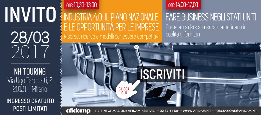 Ingresso libero, iscrizioni aperte! 28 marzo a Milano: #Industry40 #Export #America #business  #cleaning 

afidamp.it/it/component/c…