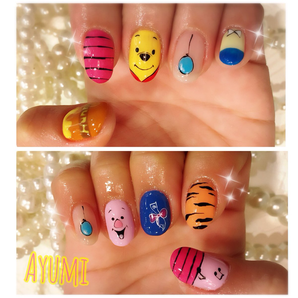 Twitter 上的 Nailsalon Clear プーさんネイル 可愛いぃねぇ ๑ ᴗ Nailsalonclear Ayumi Love Cute ファッション ネイル 個性派ネイル ニュアンスアート スカルプ ディズニーネイル プーさんネイル ショートネイル シンプルネイル