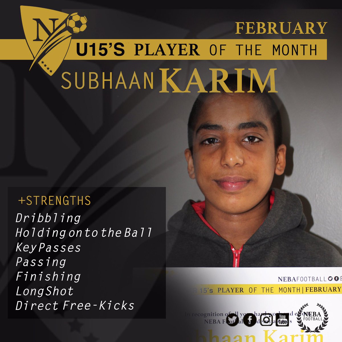 nebafootball's tweet photo. Players of the Month | February | Congrats boys! Keep it up. 🙌🏼⚽️ #neba #nebafootball https://t.co/AxMmhXrcjq