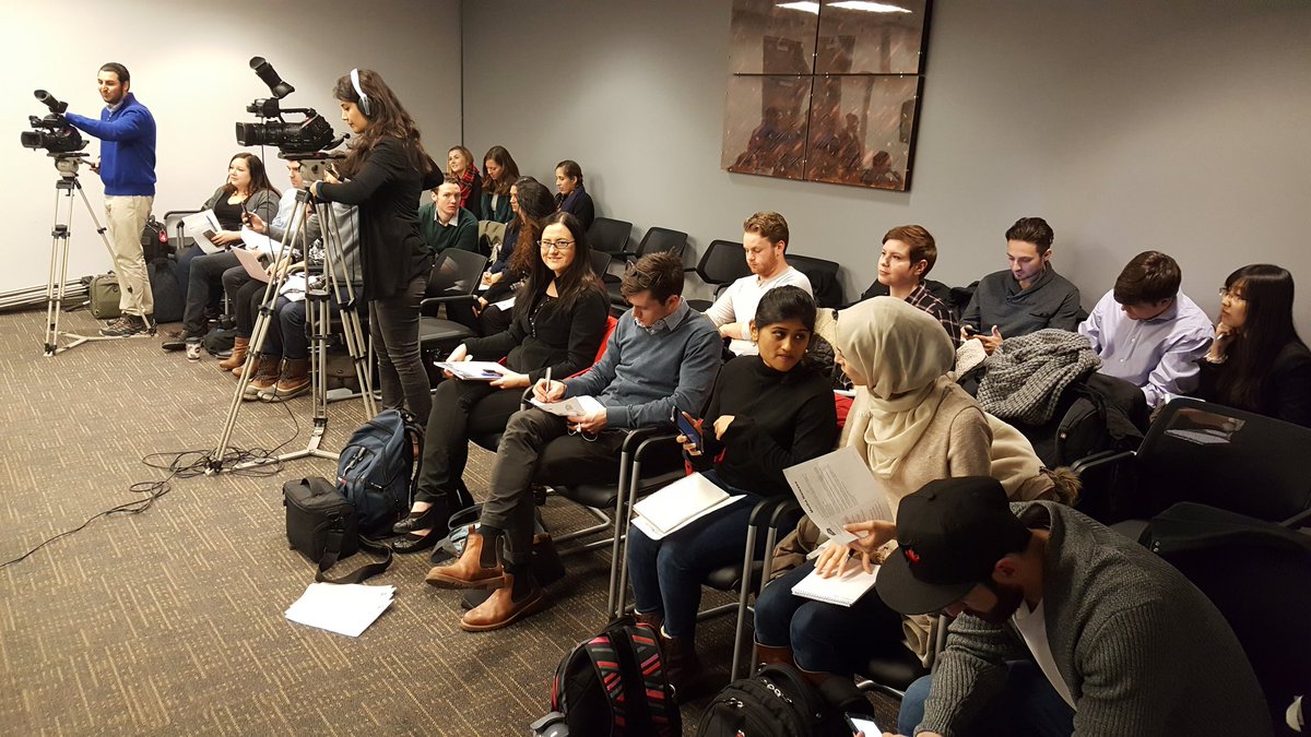 SandashaLPS's tweet photo. Welcoming the @WesternUMMJC students for a mock news conference at @lpsmediaoffice today for training. #MMJCTakeTwo #ldnont https://t.co/SfEHbRiGdP