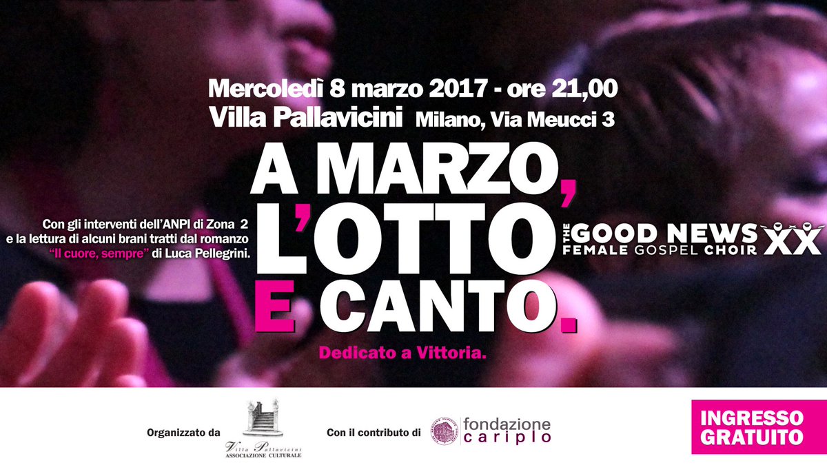 A marzo, l'otto e canto. Con un brano che arriva dritto dritto dalla <a href="/womensmarch/">Women's March</a> 
 #TheGoodNewsFGC #LottoMarzo #icantkeepquiet