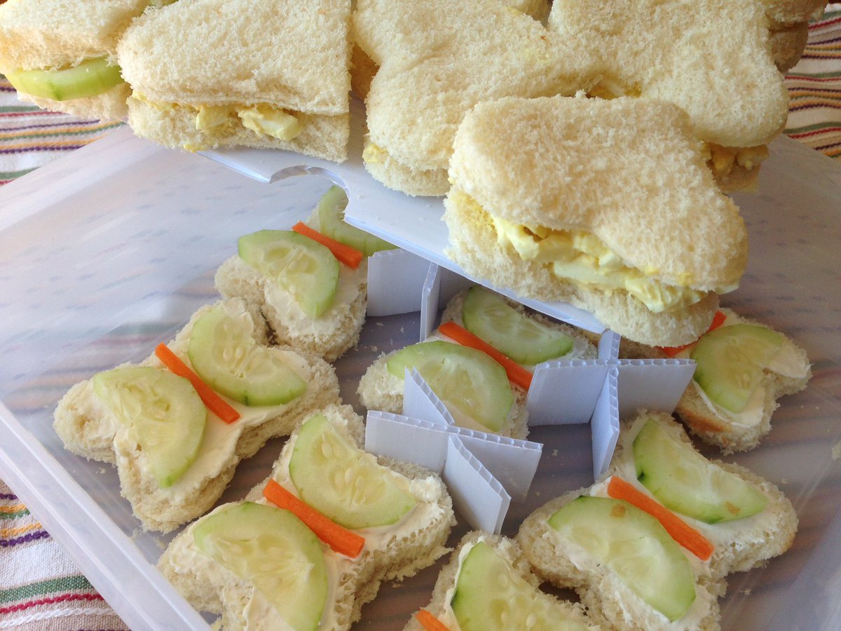 SweetStackers's tweet image. Tea party finger sandwiches are stacked &amp;amp; stored to keep them fresh in the fridge!  #foodstorage #TeaSandwiches #partyideas