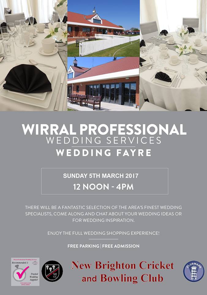 Planning a wedding! Then New Brighton Cricket Club is the place to be on Sunday 5th March 2017, from 12 noon to 4pm