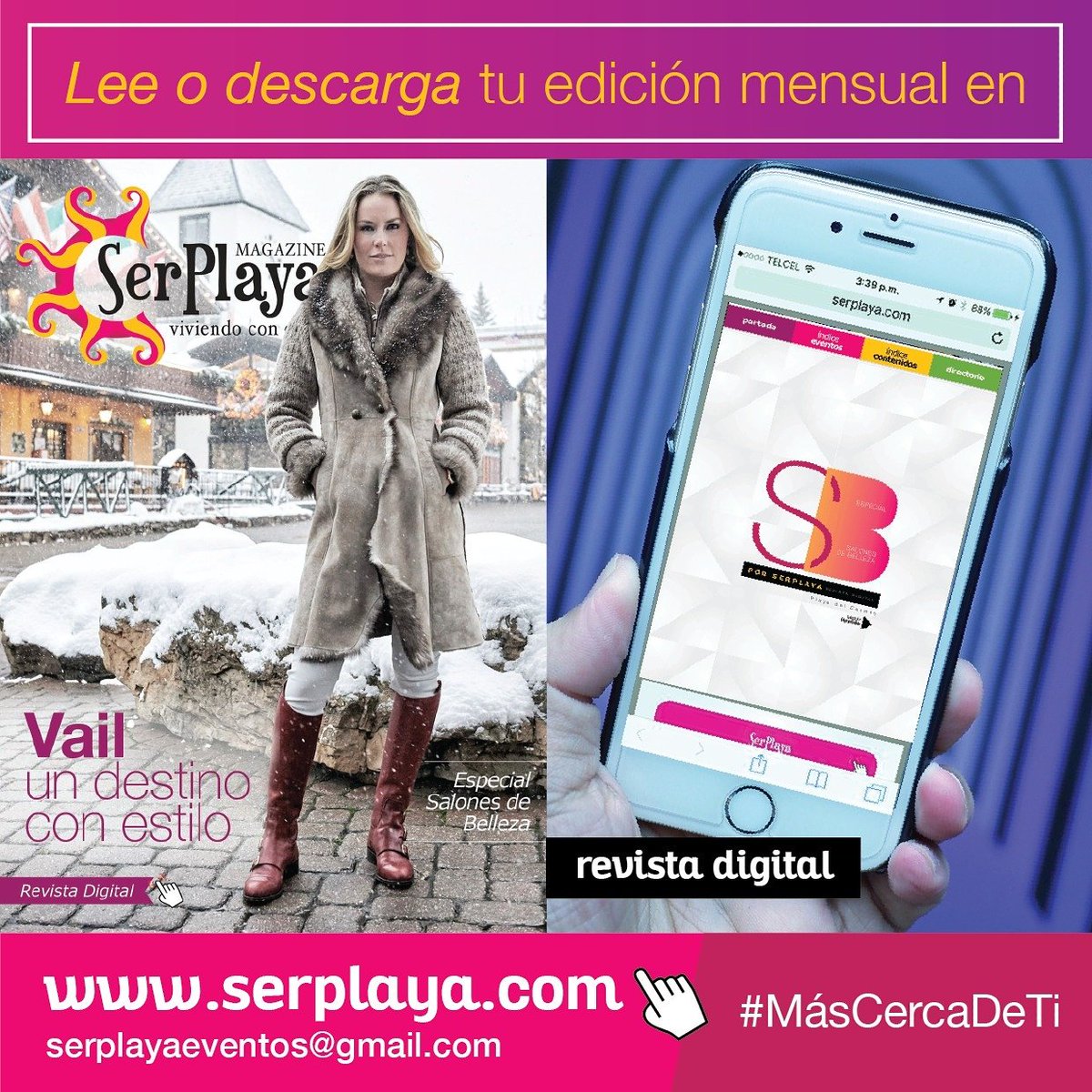 SerPlayaNews's tweet photo. Nueva edición de #SerPlayaMagazine en línea, el acontecer social y cultural de la #RivieraMaya en #Internet #FelizViernes #BuenosDías https://t.co/41AEiYdvh3