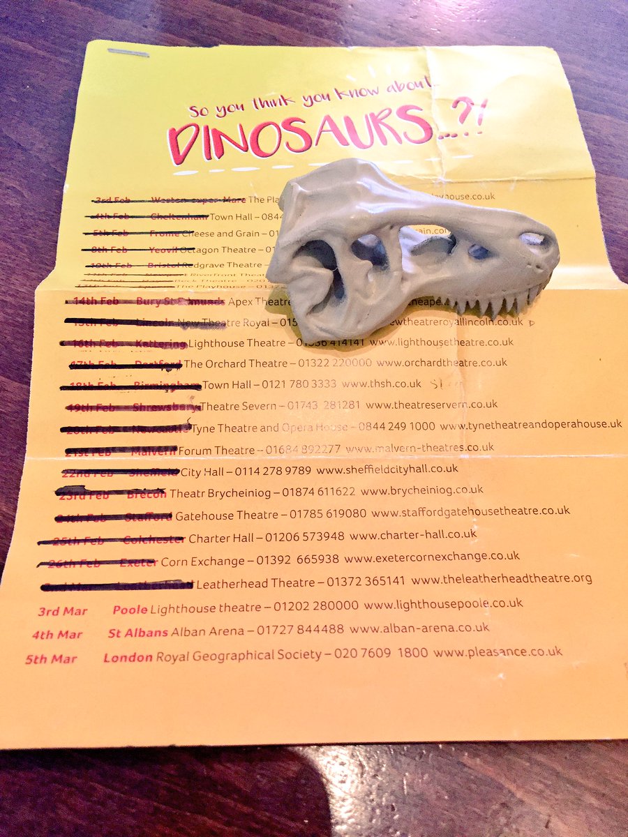 Ben_garrod's tweet photo. One of my LAST #DinoTour shows tonight - in the @LighthousePoole LOADS of #DINOtastic fun! Tickets still left if you want a geeky night out! https://t.co/3DCMGDZdUE