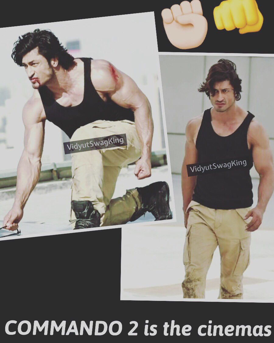 vidyutswagking's tweet photo. What are u doing at home Commando2 is in the cinemas, go and watch it.
@VidyutJammwal @adah_sharma amazing movie.
#Commando2Today https://t.co/Gaa9MubPsC