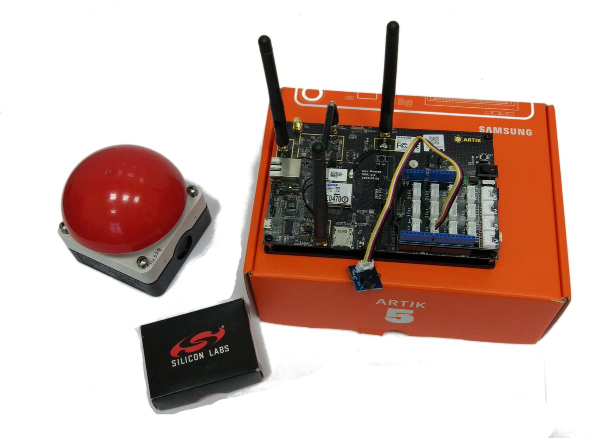 siliconlabs's tweet photo. What would you make a big red button do? Get jump started on yours with the #Thunderboard Sense & Samsung #ARTIK5: https://t.co/u7R64VJNMi https://t.co/iO5cHWY9HR