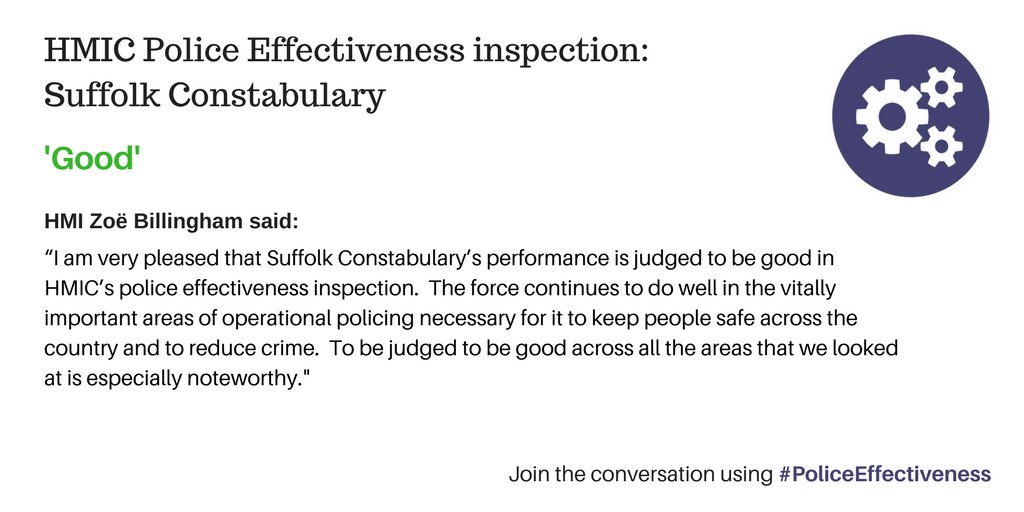 HMICFRS's tweet photo. .@Zoebillingham on how @SuffolkPolice performed in our #policeeffectiveness inspection. https://t.co/G7eBmxOj0o #suffolk https://t.co/IE07zpSohk