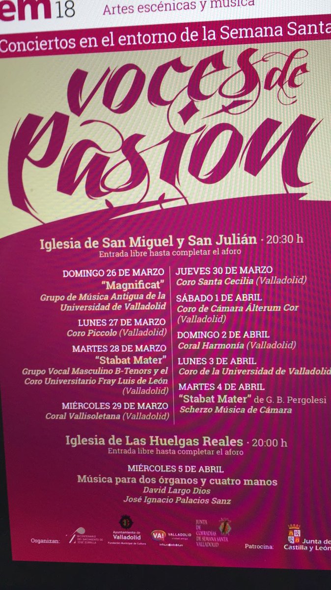 GMA_UVa's tweet photo. Inauguramos #VocesdePasión con nuestro homenaje a Monteverdi @centrobuendia @AyuntamientoVLL @UVa_es  @IgNieto https://t.co/123VXApOGh