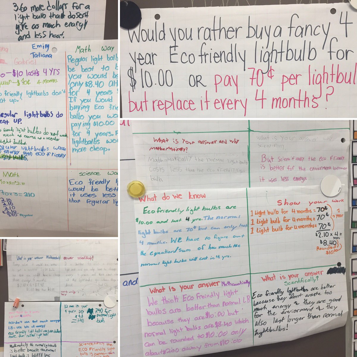 maria_mccalmont's tweet photo. #mathchallenge #sciencemeetsmath #ecofriendly my students really did a great job working together to answer this question. https://t.co/OmTEpWP6Xd